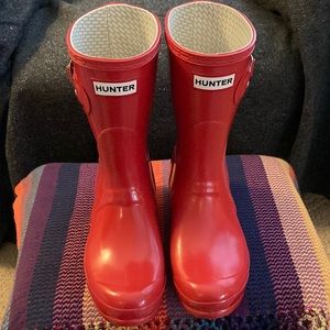 Hunter Boots, Original Gloss Short, US Wn 7, UK 5, Euro 38, Red